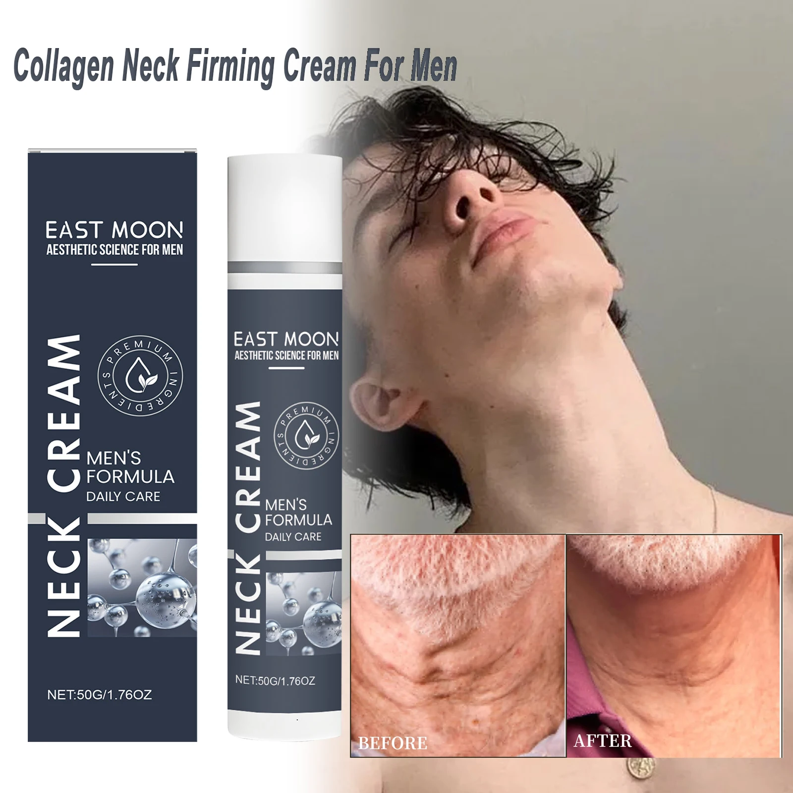 

Men's Neck Wrinkle Cream Collagen Firming Cream For Face Neck Nourish Hydrating Smoothing Lasting Moisturize Neck Care Lotion