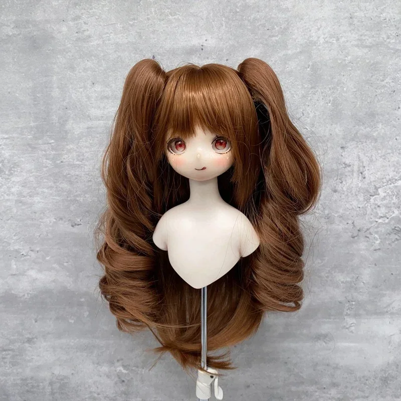 1/3 1/4 1/6 BJD Pop Pruik Dubbele Paardenstaart Steil Haar Leuke BJD Pruik Pop Haar Meisjes DIY Make Up Pop Accessoires