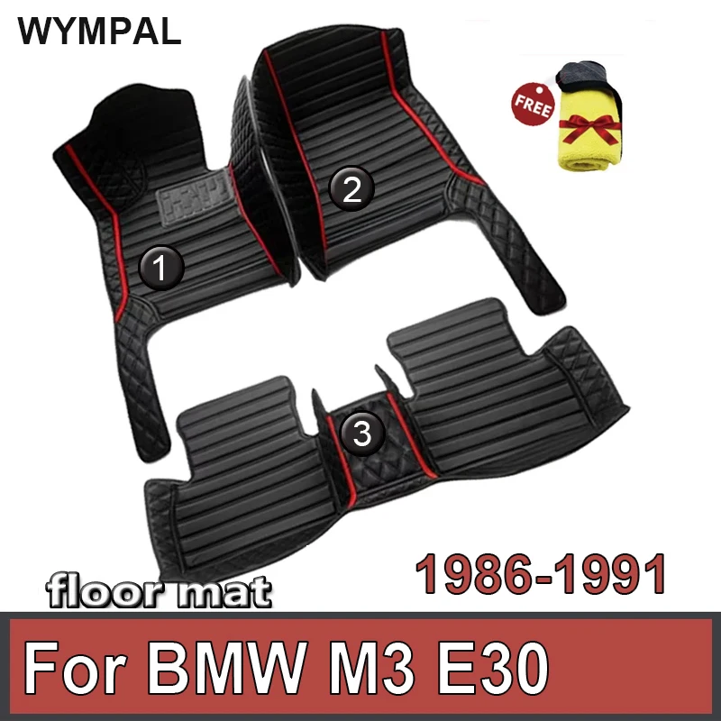 

Car Floor Mat For BMW M3 E30 1986~1991 5 Seats Coupé Leather Floor Mats Carpet Protector Mud Car Accessories Interior