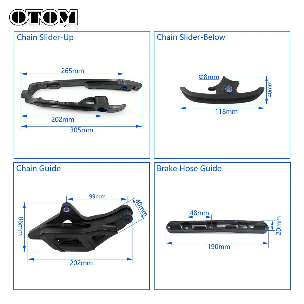 OTOM Motorcycle Swingarm Chain Slider Kit+Chain Guard Guide + Brake Hose Clamp For KTM SXF EXC TC FX 125 150 200 250 450 530 690