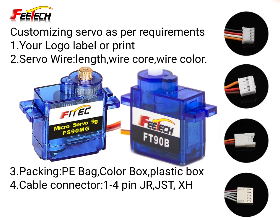 10PCS Feetech Analog 16g RC Micro Servo FS90MG New Digital Connector For RC Helicopter Quadcopter Plane And Rotor Boys' Charging