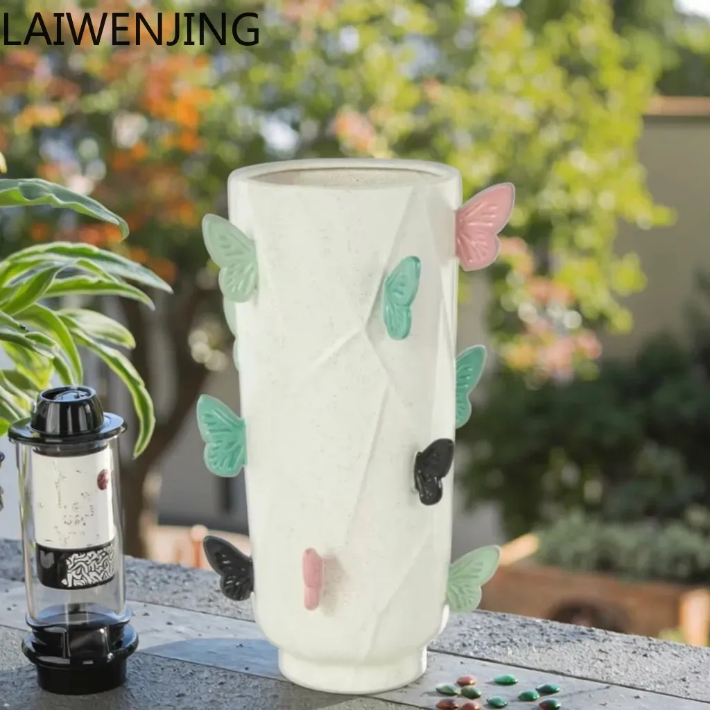 HLZ Art Home Decoration Ceramic Vase scandinavian Outdoor Garden Desktop Flower Insertion Ornament