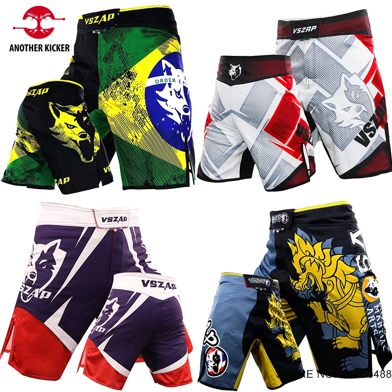 VS Men's MMA Pants Premium Bo Breathable Gym Fiess Muay Thai Training Grappg Kickbo Cage Fighting Shorts