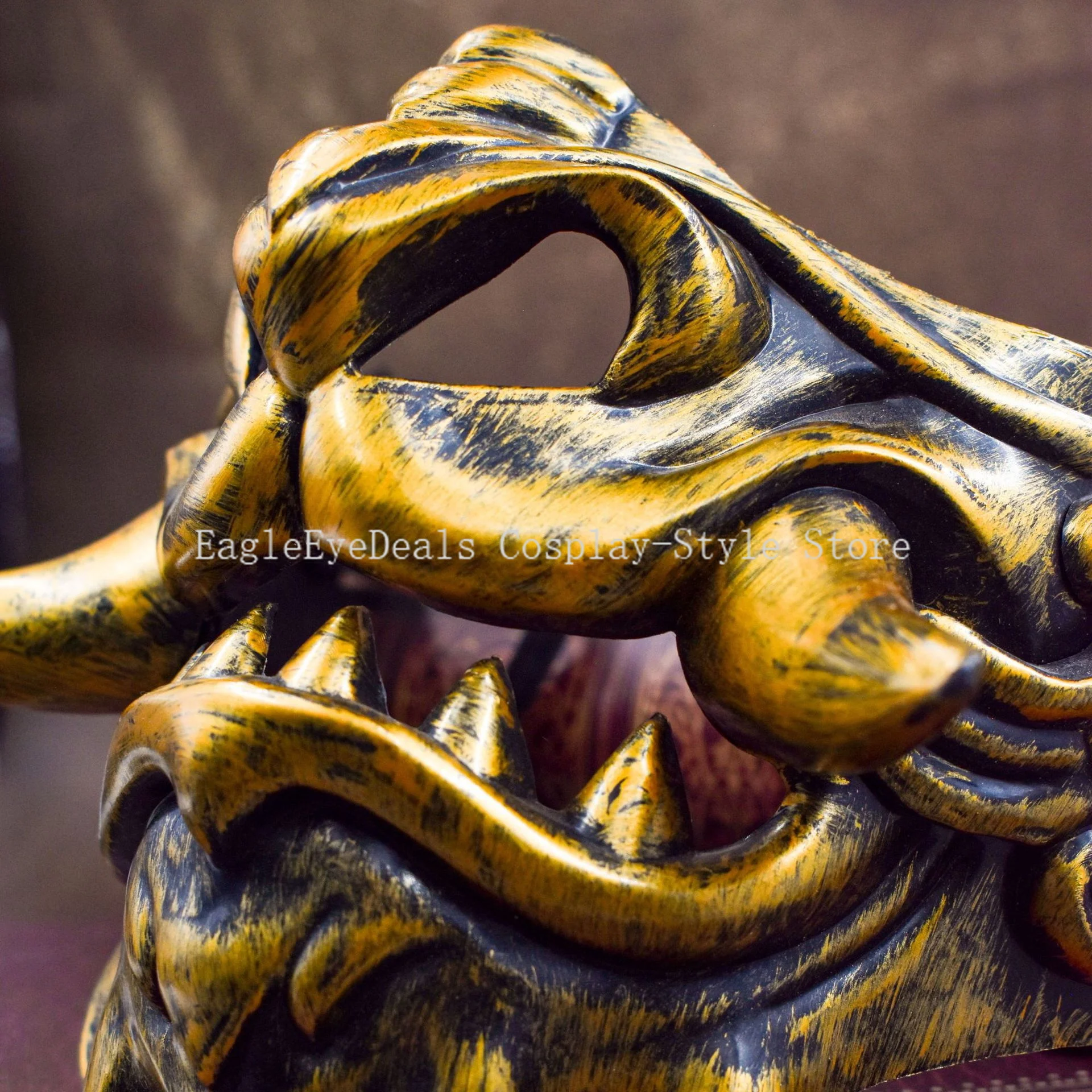 Samouraï Oni mal démon monstre Cosplay accessoires masque demi visage flange jeu d'horreur japonais Halloween mascarade accessoire de fête