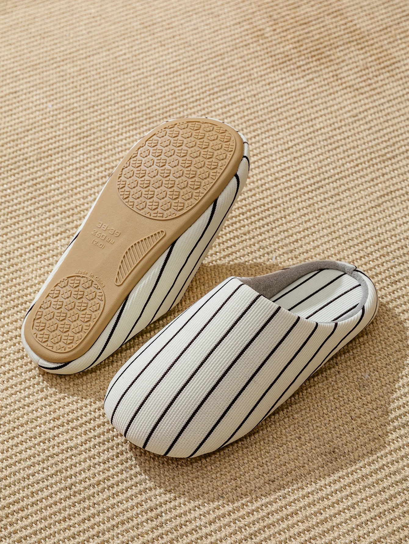 Japanische gestreifte Hausschuhe, Unisex für Frühling & Herbst, bequeme, atmungsaktive, rutschfeste flache Hausschuhe für das Schlafzimmer – Detail 13