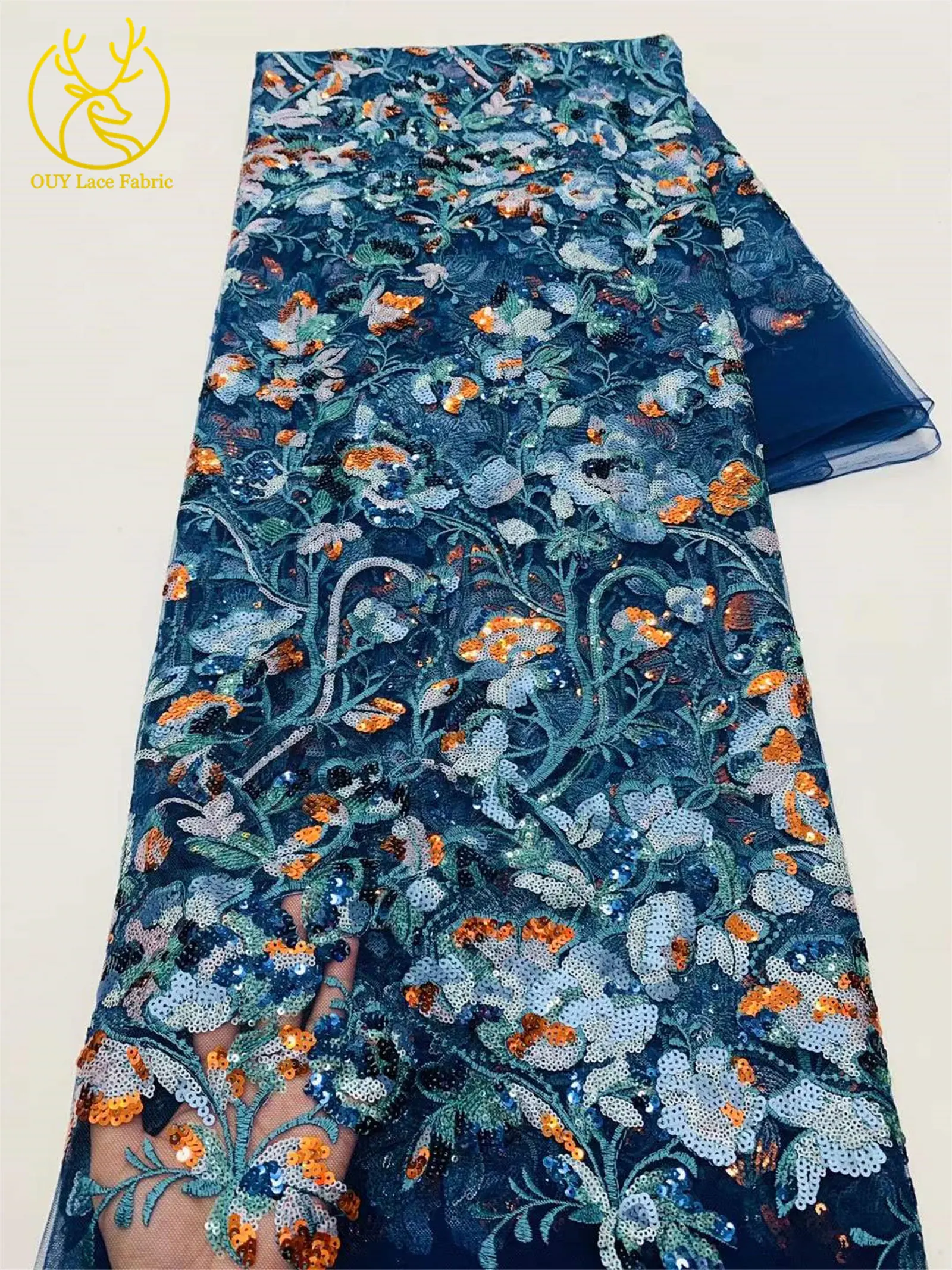 Moda francese paillettes sposo fiore ricamato pizzo tessuto africano Nigeria maglia tulle tessuto di pizzo 2025 abiti da festa da donna