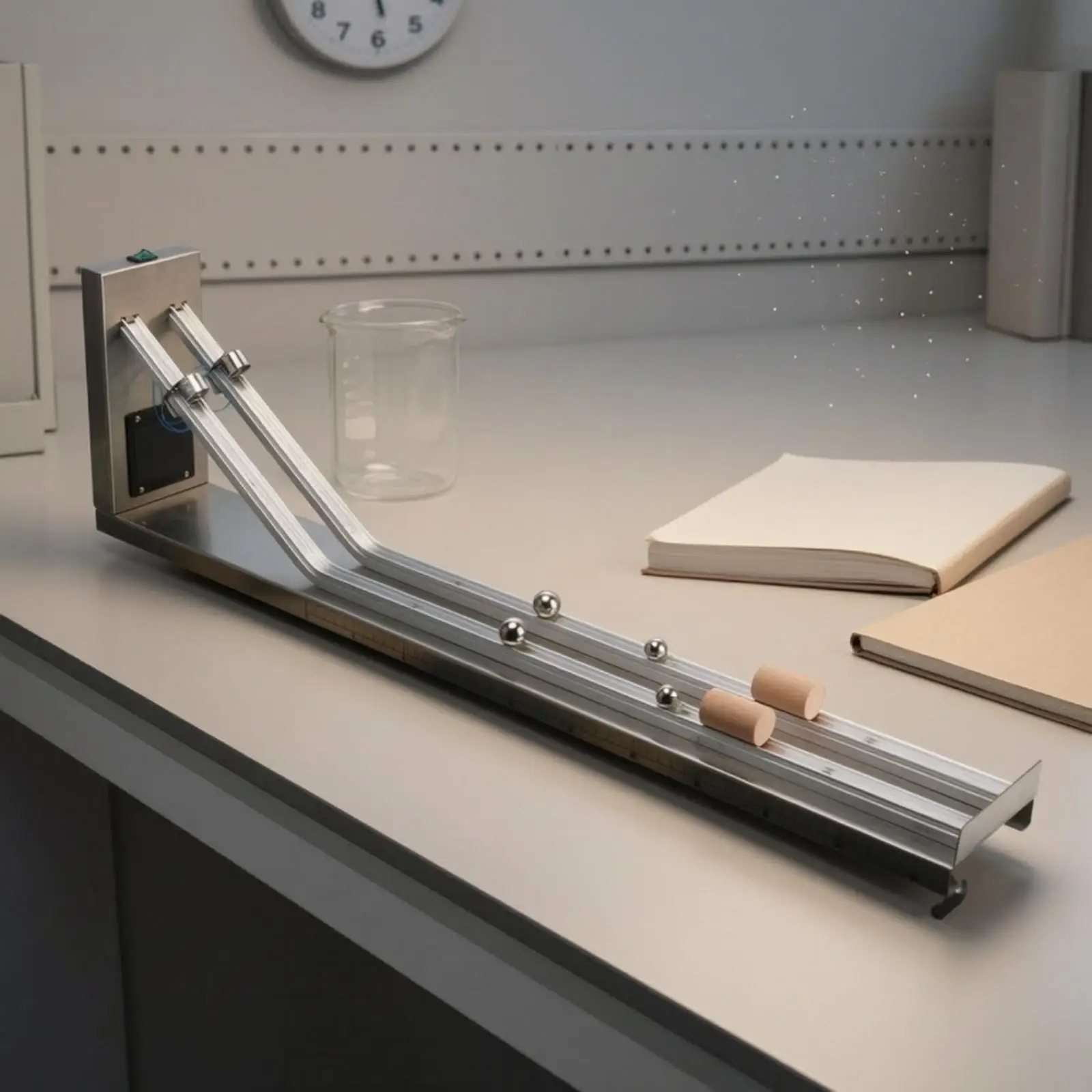 Kinetic Energy Demonstrator Hands-on Physics Experiment Kit with Track Physics Experiment Equipment Educational for Teachers
