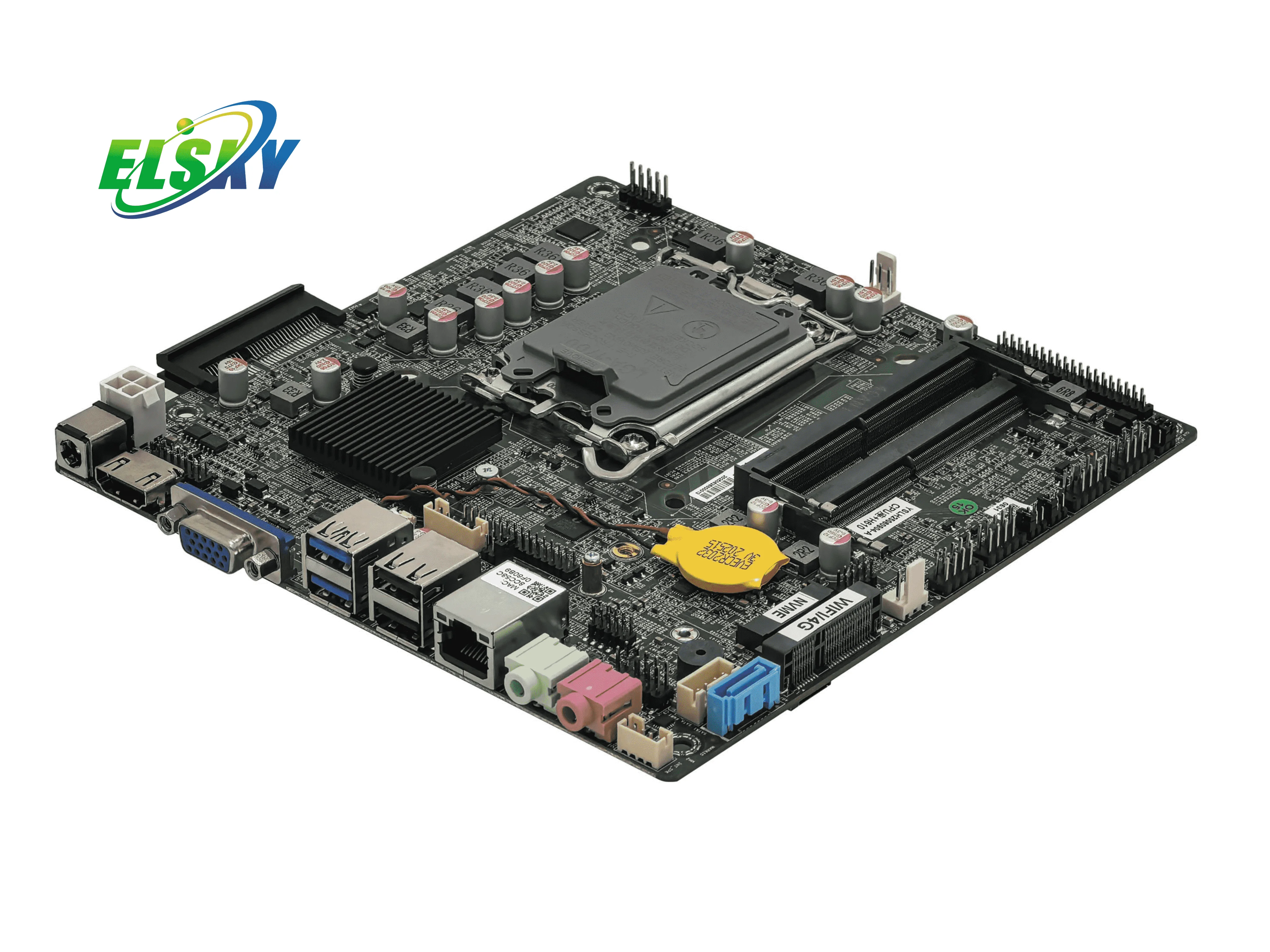 ELSKY New Mini-ITX Pc Motherboard Lga 1700 H610  Alder Lake 12th/13th/14th I3/i5/i7/i9 CPU SATA M.2 SSD 2*DDR4 Max 128GB