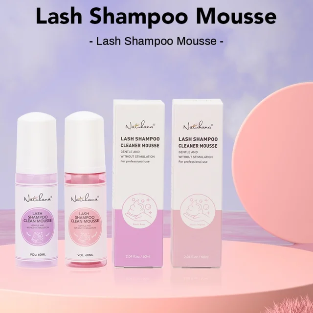Natuhana 60ml szampon do przedłużania rzęs mus sztuczne rzęsy akcesoria do kleju pianka do czyszczenia rzęs bez stymulacji narzędzia do makijażu