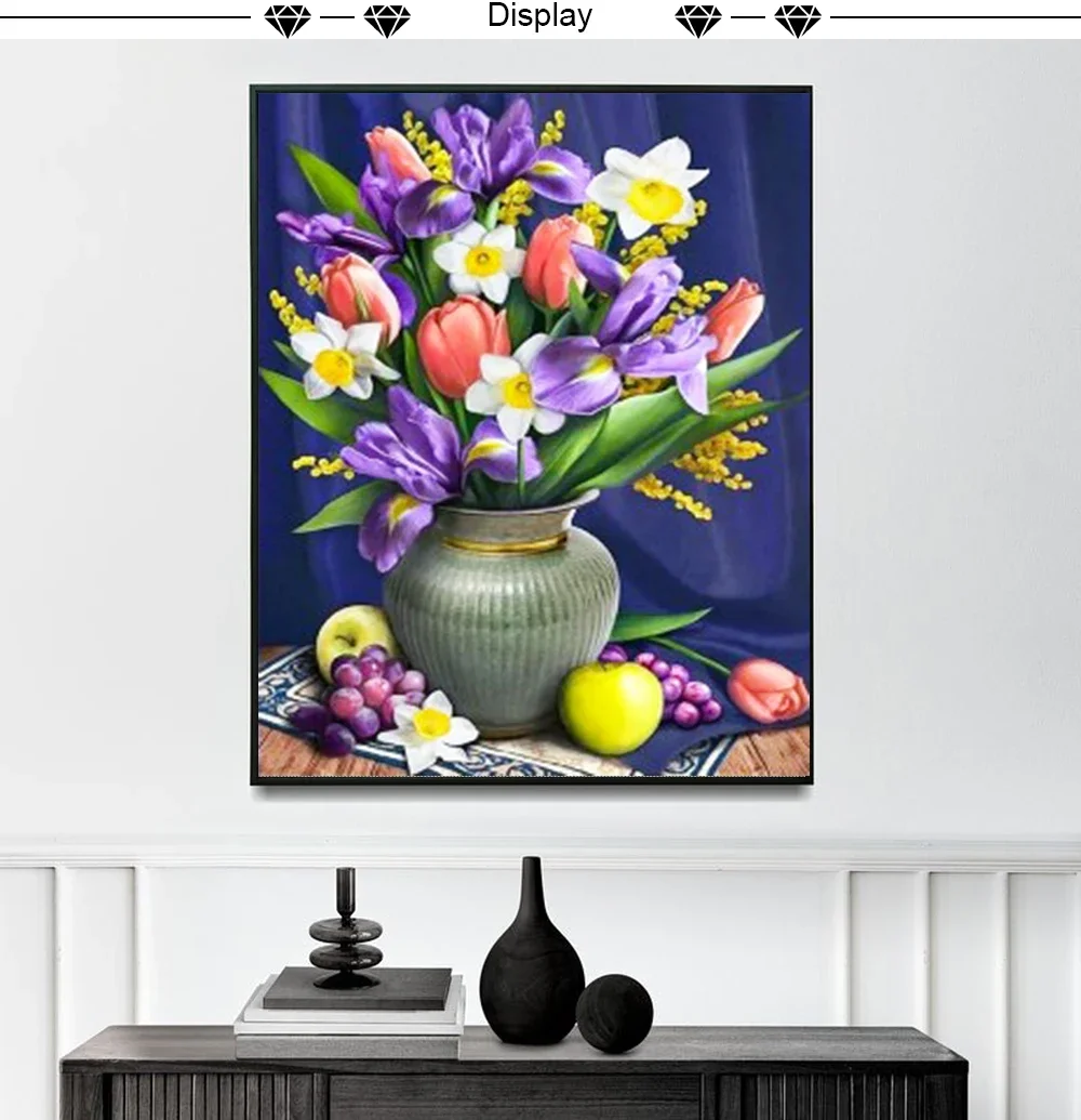 YOUQU-Flower Series 5D DIY Diamond Painting Kit, Embroidery, Full Diamond Mosaic, Handmade Home Decoration