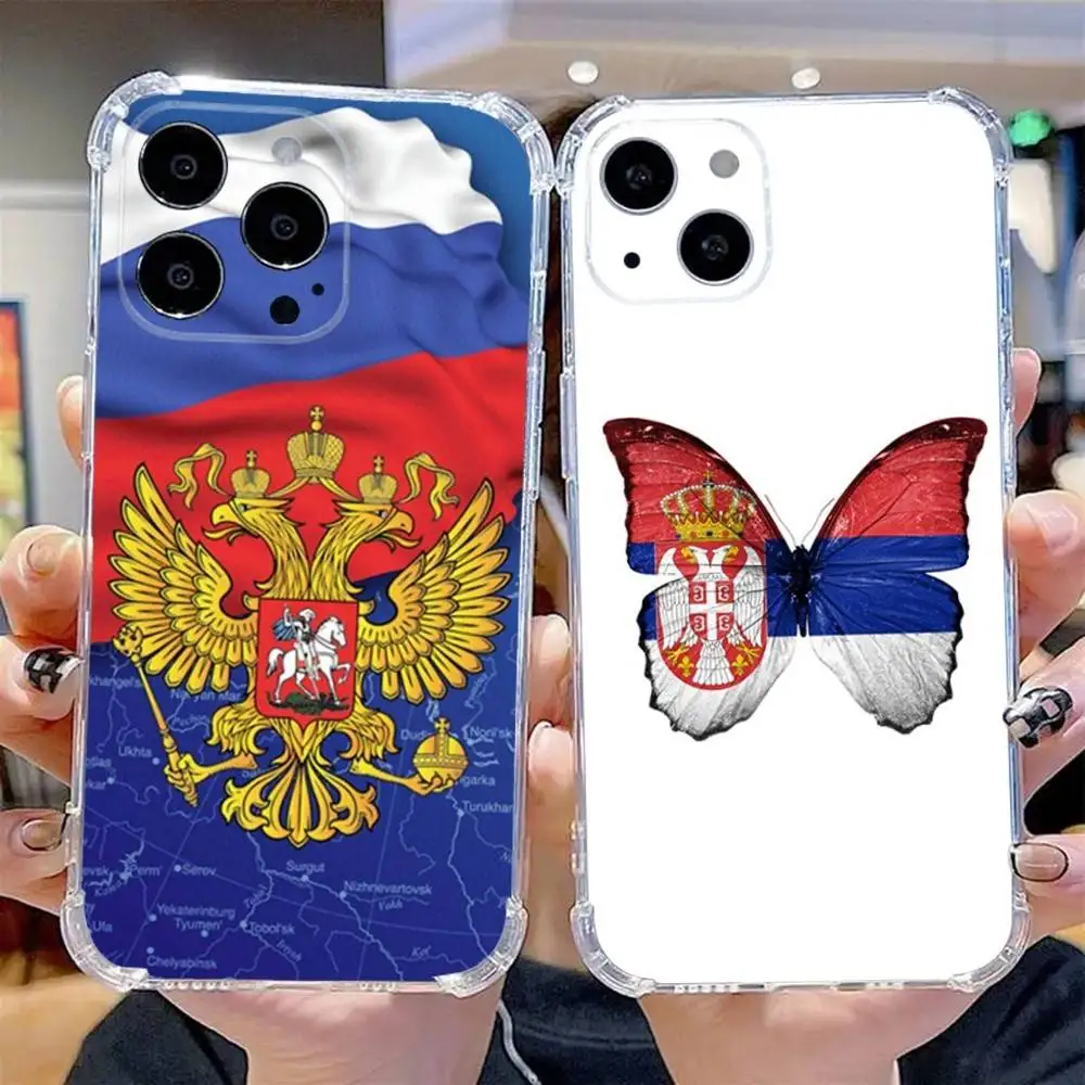 

Serbia Flag Phone Case For iPhone 16,15,14,13,12,11 Pro,Max,Plus,X,XS,XR,SE,Mini Transparent Silicone Soft