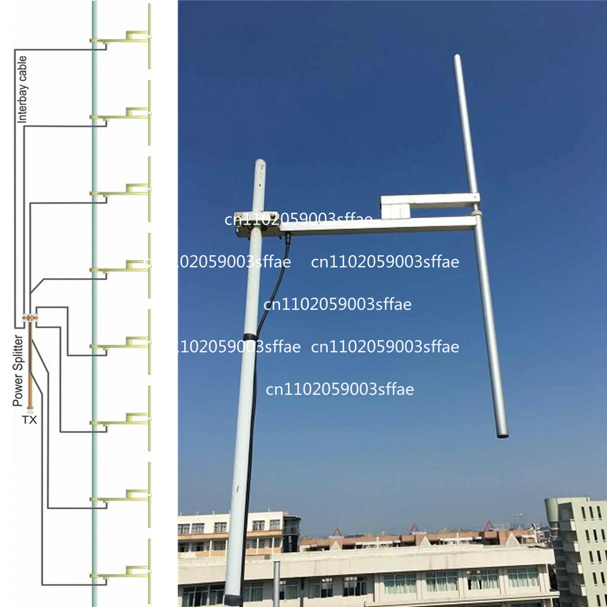 Full Band Type Outdoor FM 88-108MHz 2.15dBi Aluminium Alloy Yagi Antenna