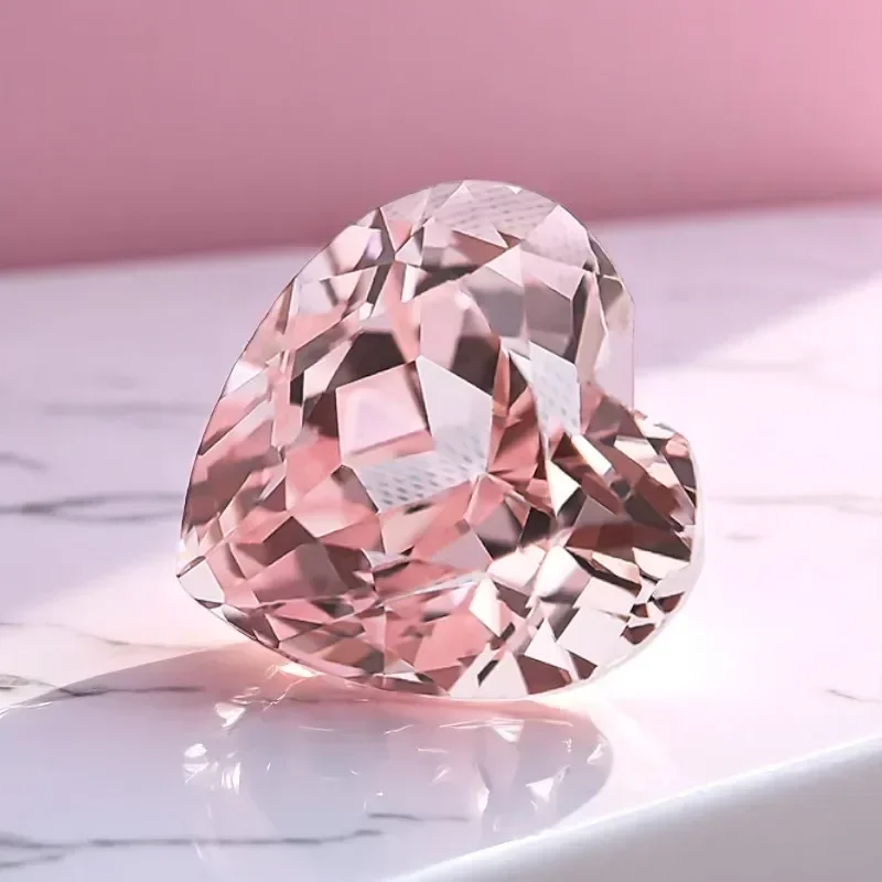 

L-Top Top Lab Grown Sapphire Heart Cut Morgan Pink VVS1 Charms Gemstone for DIY Jewelry Making Materials SelectableCertifica