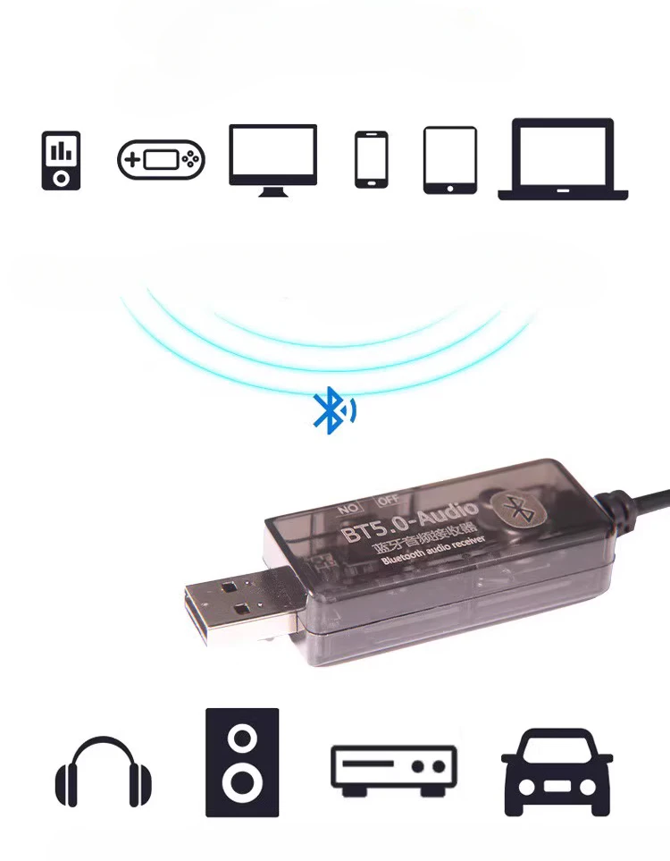 

Автомобильный Bluetooth-приемник, аудиокабель Aux, подключенный к автомобильному Usb-аудиоконвертеру, беспроводной модуль качества звука 5,0