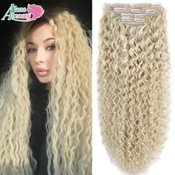 Alana 28inch Synthetic Long Water Curly Clip In Hairpieces Hair Extensions Kinky Curly Clip-in Hair Heat Resistant Organic Fiber
