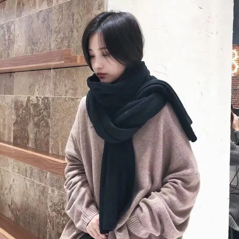 Luxury Brand Cashmere Women Scarf Solid Winter Warm Shawls Pashmina Soft Scarves Long Thicken Blanket Female Bandana Foulard