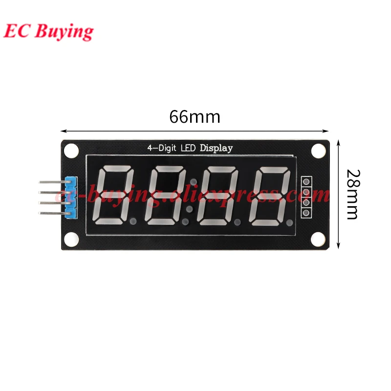Módulo de Display LED TM1637 para Arduino, 4 Dígitos, 7 Segmentos, 0.36'' 0.56'', Tubo Digital de Hora, Vermelho, Azul, Branco