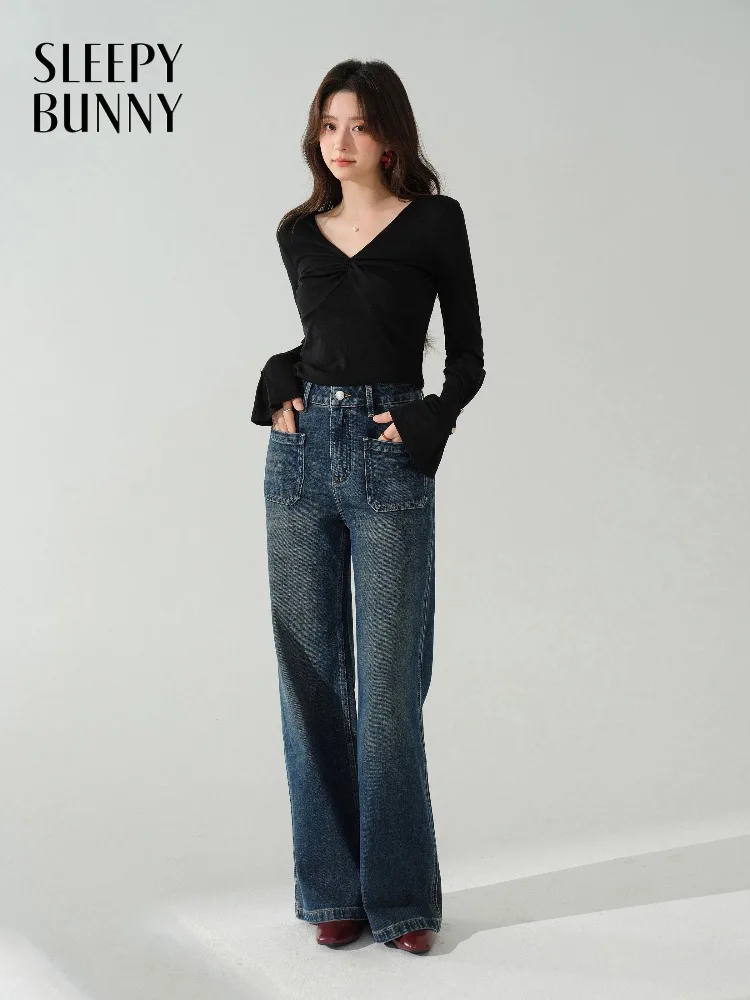 

Элегантная женская футболка с v-образным вырезом, приталенная блузка из лиоцелла, осенний топ с расклешенными рукавами, повседневная шикарная утягивающая рубашка с длинным рукавом для женщин