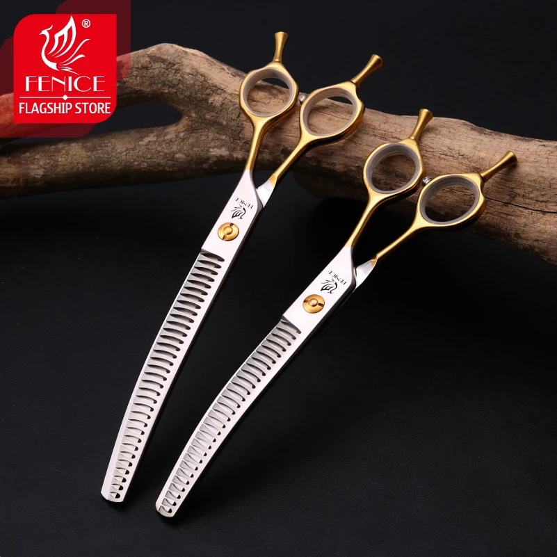 Imagem -02 - Fenice Professional Dog Grooming Scissors Curvo Chunker para Cães Rosto Corpo Alta Qualidade Jp440c 70 75