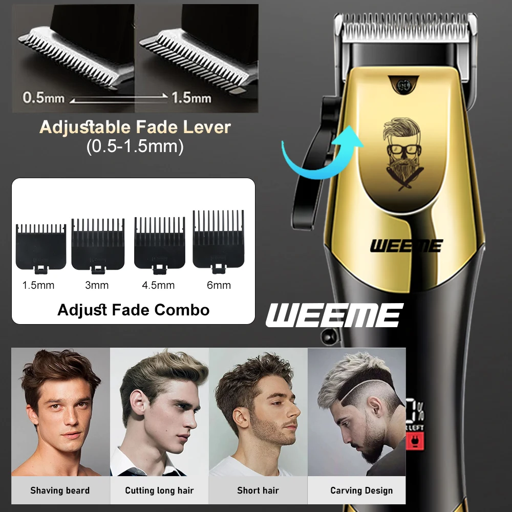 3-in-1 USB Rechargeable Men's Barber Kit, Wireless Hair Clipper & Beard Trimmer for Home/Salon, Perfect Gift for Men