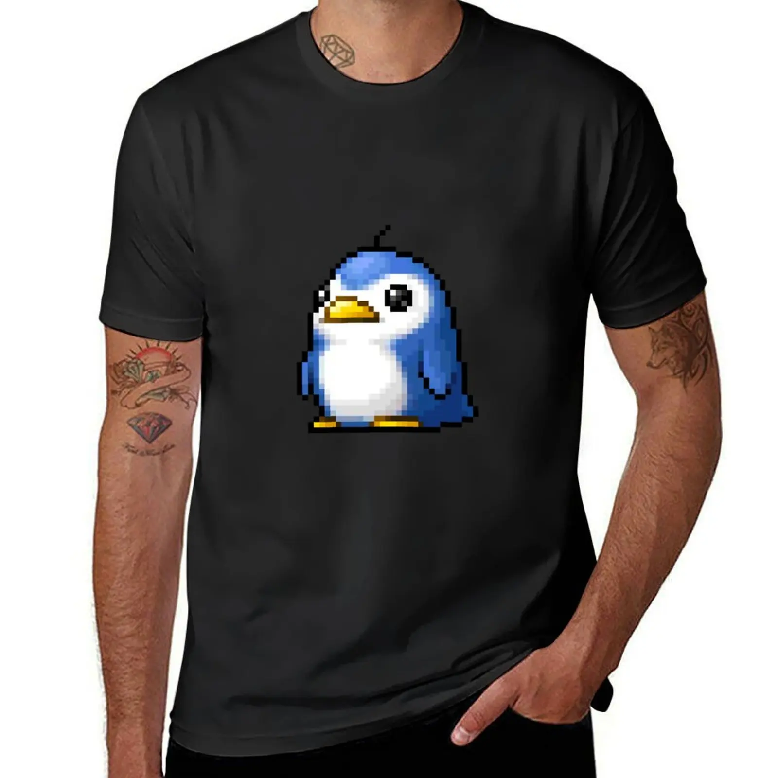

MapleStory Blue Penguin Pet T-Shirt oversized kawaii clothes Short sleeve tee men