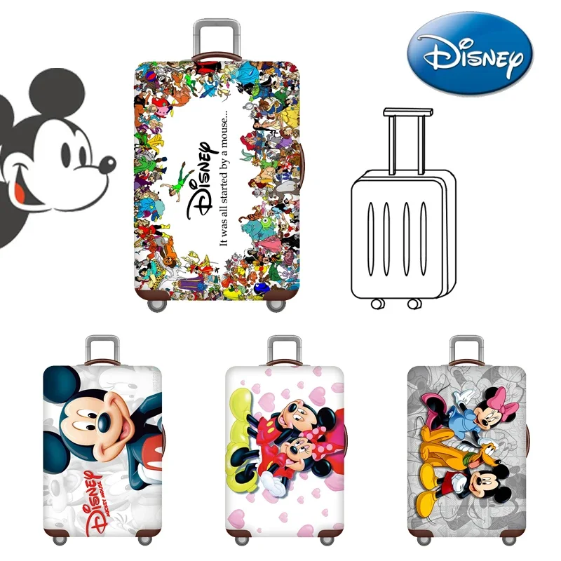 Disney Mickey Minnie Travel Suitcase Protective Cover Cartoon Luggage Case Dust Elastic Cover for 18-32 In Suitcase Accessories