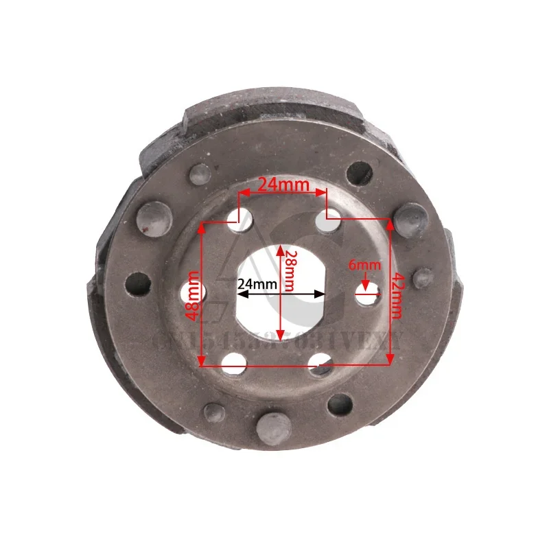 GY6-50 Gas Scooter Rear Clutch Shoe Clutch Plate For 49cc 50cc 139QMB 139QMA Engine Moped ATV