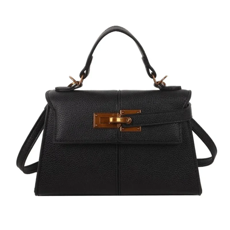 2025 جديد جلد البقر كيلي حقيبة يد تحت الإبط حقيبة كروسبودي أنيقة متعددة الاستخدامات حقيبة سيارة خط الخياطة تصميم مناسبة للجميع #5