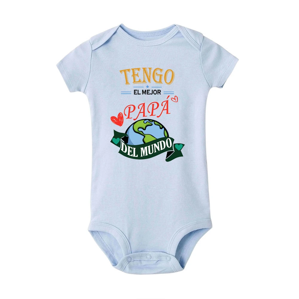 I Have The Best Papa in The World Printed Baby Bodysuit Infant Short Sleeve Jumpsuit Newborn Summer Romper Cute Toddler Outfit