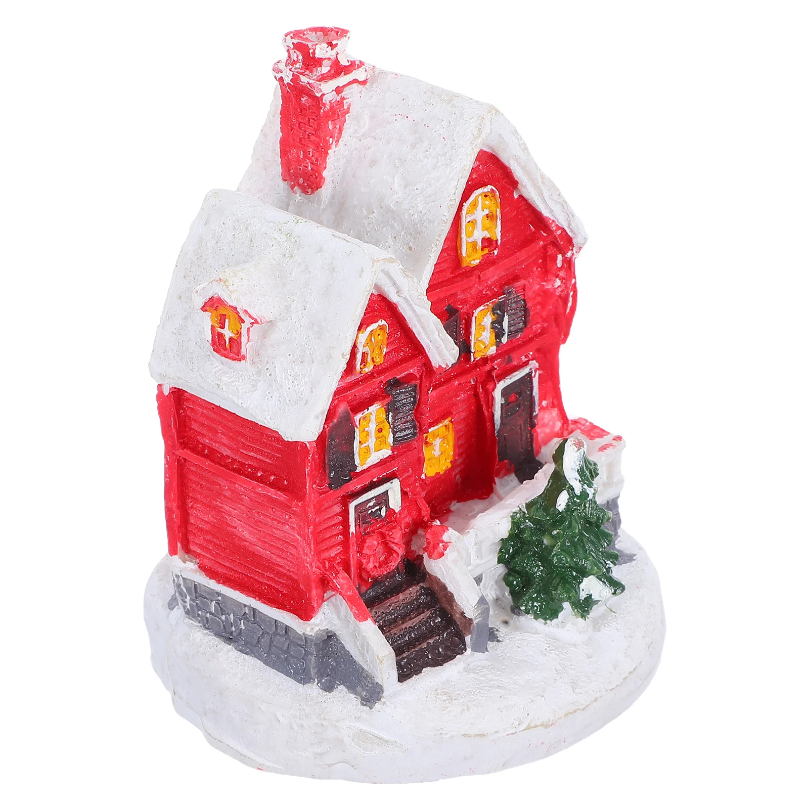 

Small Resin Christmas House Winter Village Ornament Festive Home Decor for Bonsai Moss Landscape Micro Garden Indoor Display