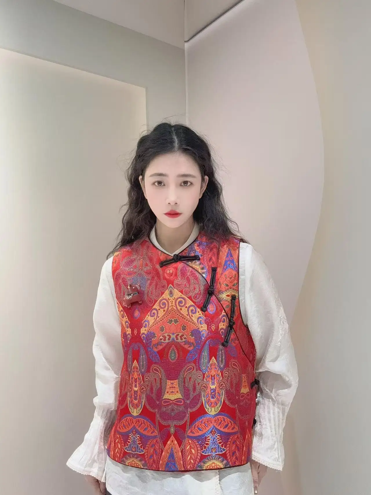 

Новая винтажная китайская жилетка из парчи September BaiFuna, весенняя новинка в стиле китайской аэросферы, ретро-жилет в стиле династии Сун