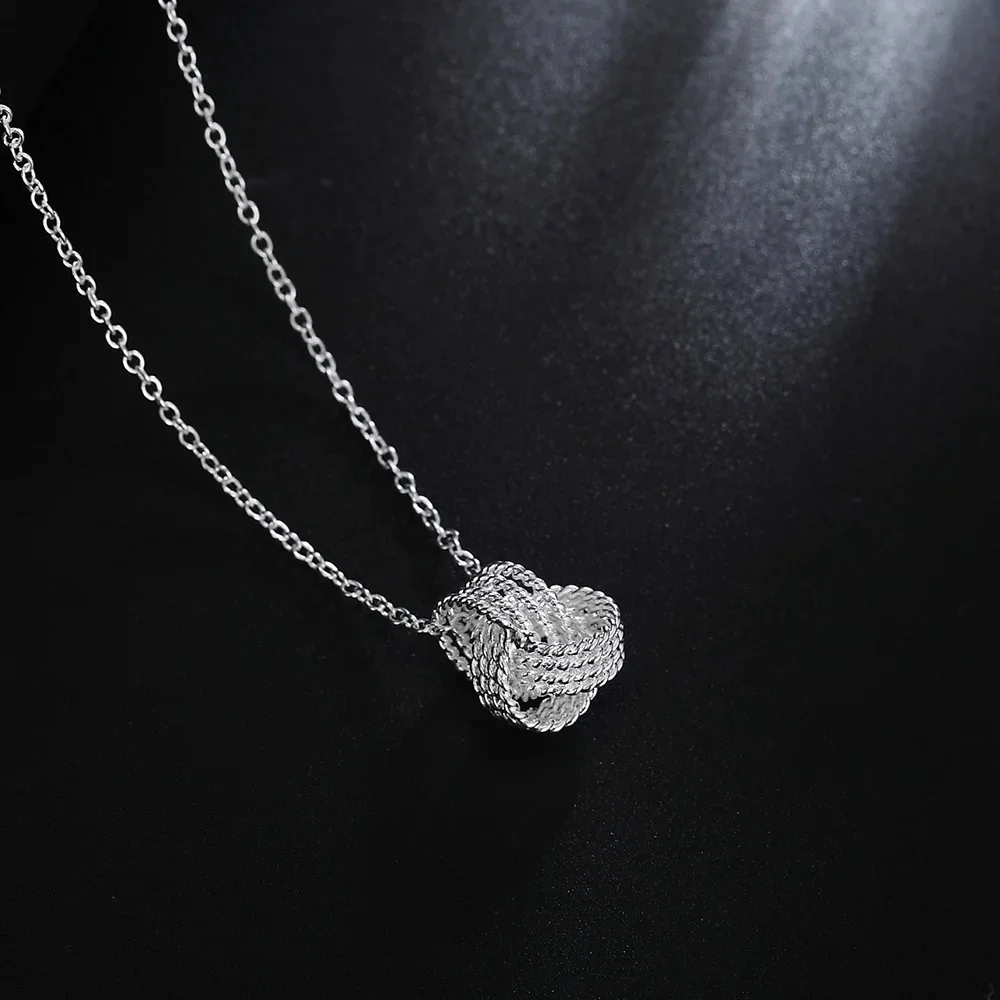 wholesale Silver Plated for women wedding Noble Beautiful fashion Elegant charm pretty pendant chain Necklace jewelry JSHN762