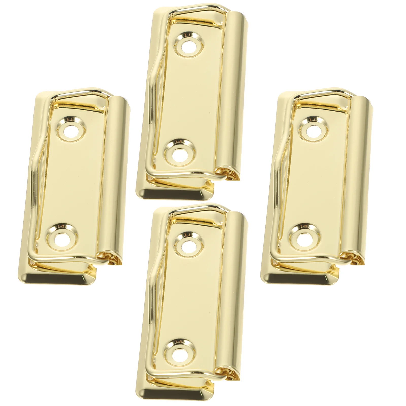 4 Pcs Document Fixing Clips Binder Business Clipboard Hard Golden Clamps Office