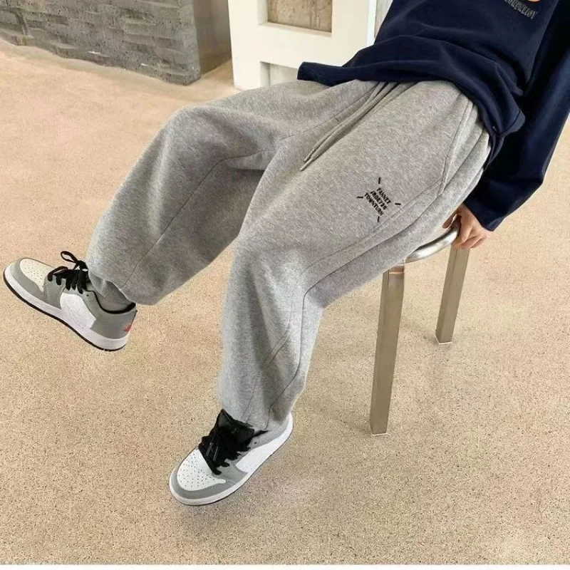 Autumn Kids Boys Thin Letter Sweatpant Ankle Length Harem Pant 3+y Young Child Clothes Spring Girls Elastic Waist Sport Trousers