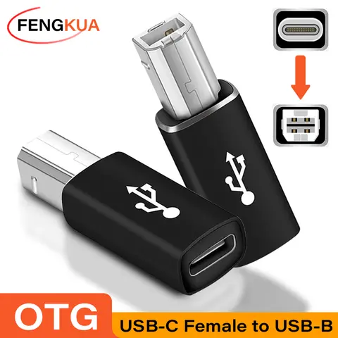 USB 2.0 Printer Adapter USB Type C Female to USB B Male for Printer Scanner Electric Piano USB C to USB B Cable USB2.0 Converter
