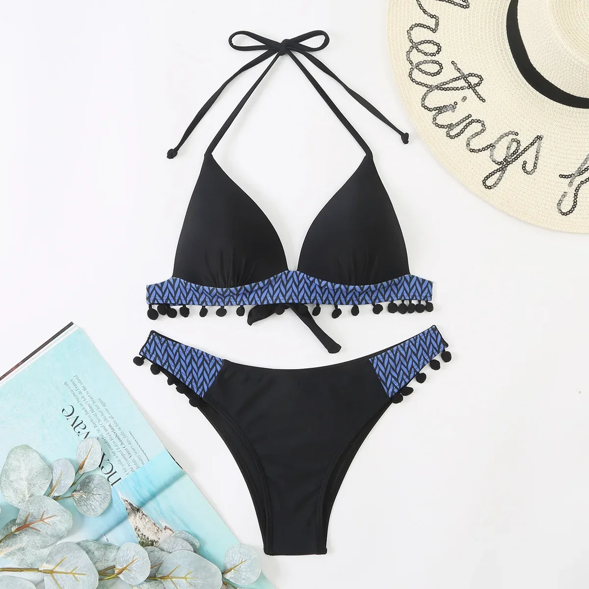 Sexy Women Push Up Bikini Set Women Halter Printed Split Swimsuits Two Piece Bathing Suita Bathers Swimwear
