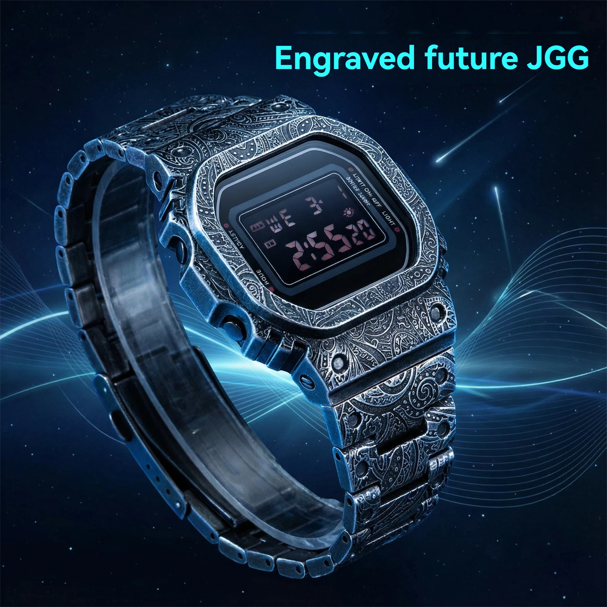 For Casio Watches Retro-Style Distressed Small Square 5600 Cashew Flower Paisley Metal Case & Strap Conversion Trendy Accessorie