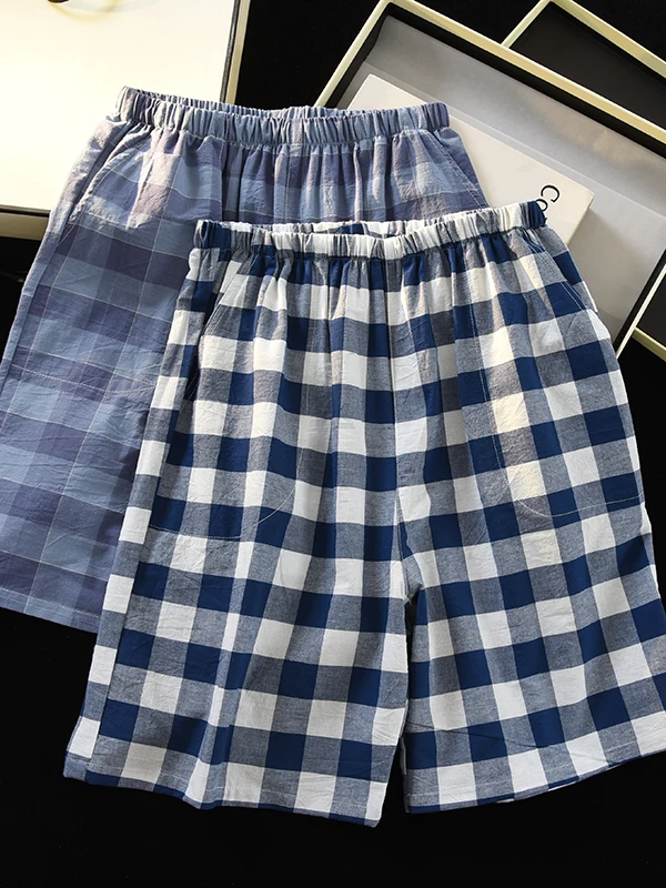 منقوشة Waed القطن orts الرجال Spwear الصيف فضفاض خمسة أرباع المنزل السراويل مريحة للتنفس عارضة الشباب Sle