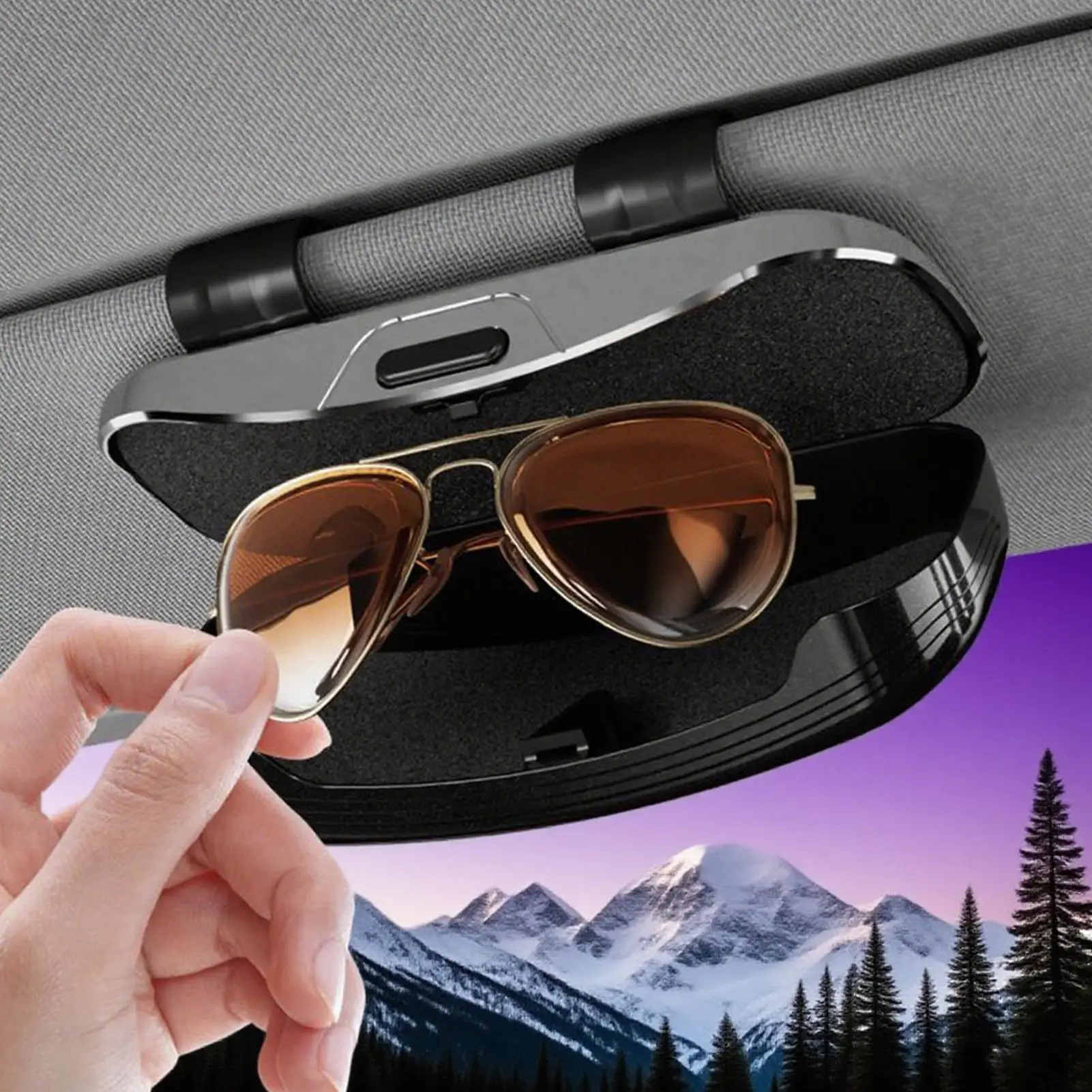 

Автомобильный держатель для солнцезащитных очков, автомобильный солнцезащитный козырек, органайзер, чехол для салона автомобиля, органайзер для очков для седана, внедорожника, грузовика, ежедневное использование