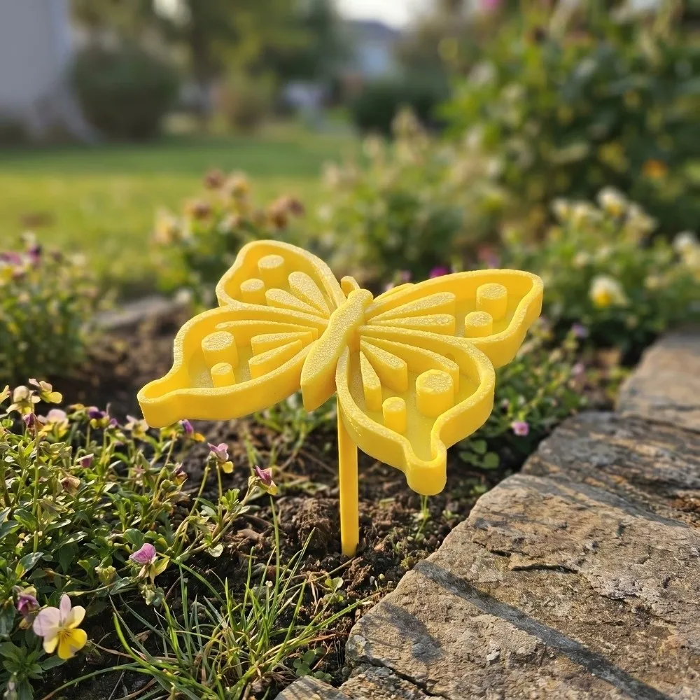 3D Printed Bee Butterfly Water Dispenser Garden Decoration Butterfly Shape Bee Watering Station Plastic with Ground Stake