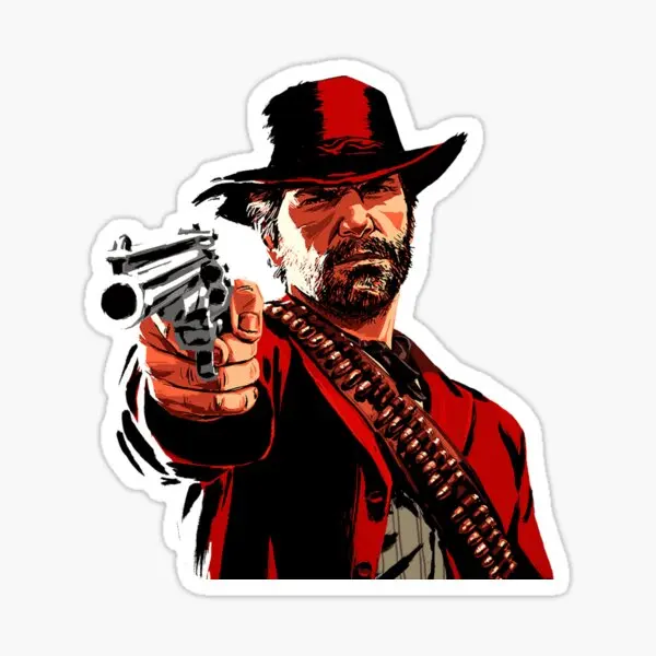 Red Dead Redemption 2 Arthur Morgan 5PCS Stickers for Art Bumper Cartoon Anime Decor Home Funny Decorations Wall Kid Car