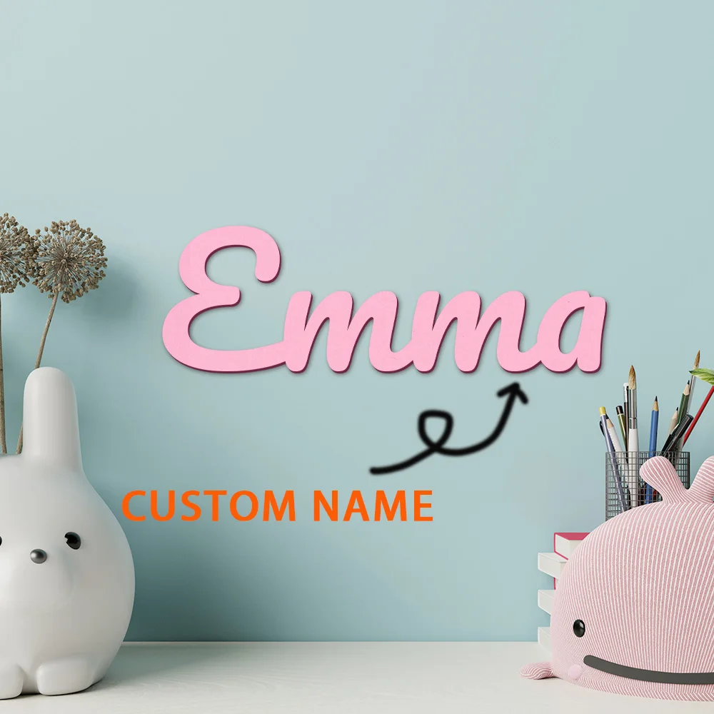 1pc Personalized Wooden Name Tag Wooden Plaque Custom Content Laser-Cut Sign Handcrafted with Elegant Cursive Lettering
