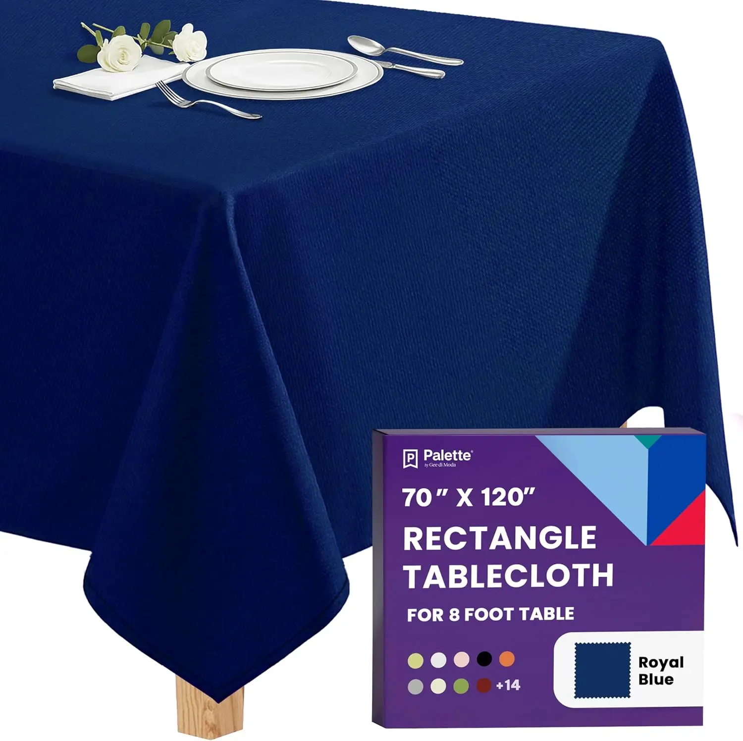 

Royal Blue Rectangle Tablecloth 70x120 Inch, Heavy Duty Washable Fabric for Holiday Parties, Weddings & Events