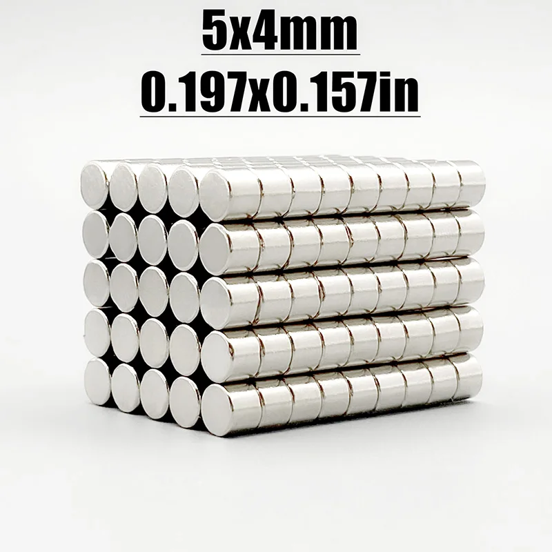 20-2000pcs 5x4mm Magnet Neodymium Magnet N35 NdfeB Permanent Magnetic Imanes Fridge Diy Magnets Round Shape 5*4 Magnet Accessory
