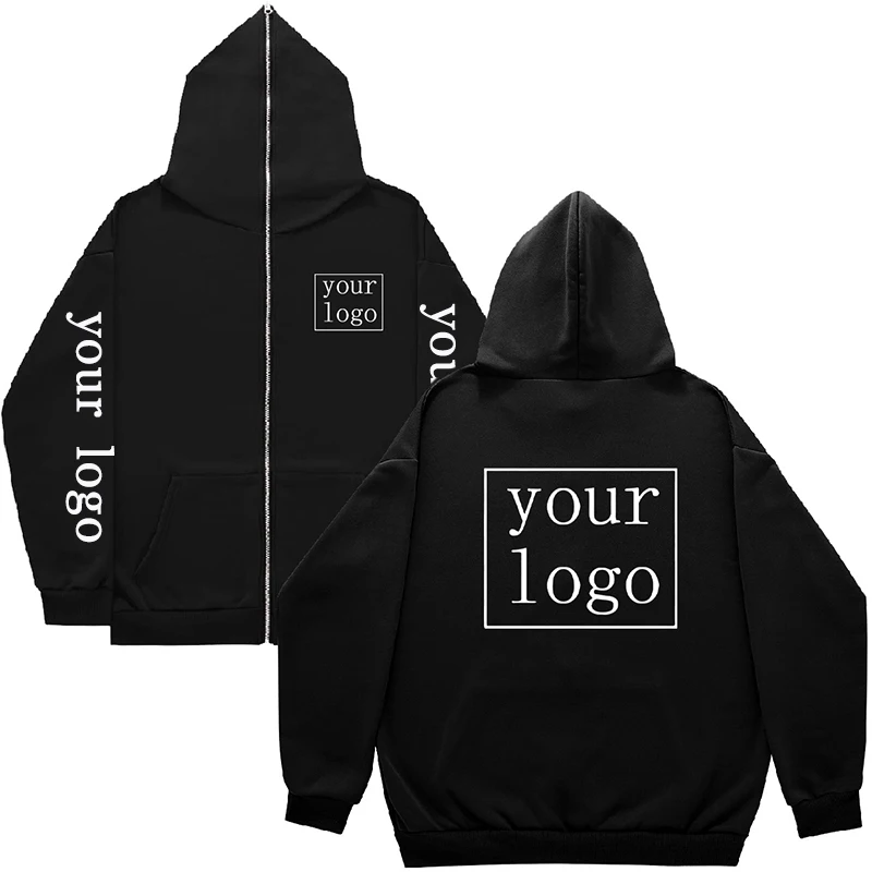 Custom Rits Up Hoodies Mannen Vrouwen Gepersonaliseerde Bedrukte Sweatshirt Ontwerp Uw Eigen Logo/Patroon Y 2K Streetwear Rits Jas Jassen