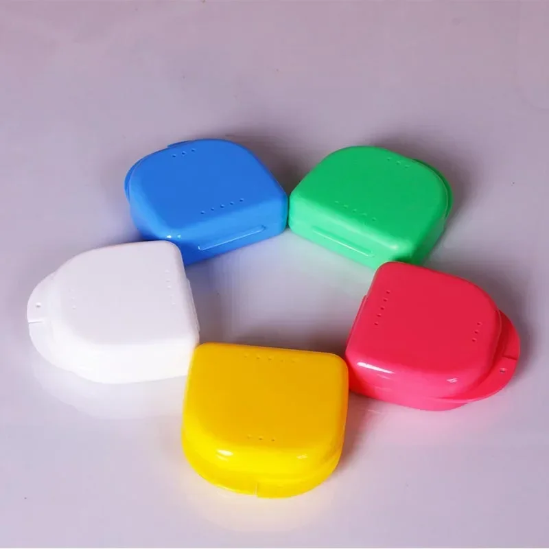 AG 10pcs Brace storage Box Dental Orthodontic Retainer Box Case Plastic Teeth Container Denture Box False Teeth Protective Case