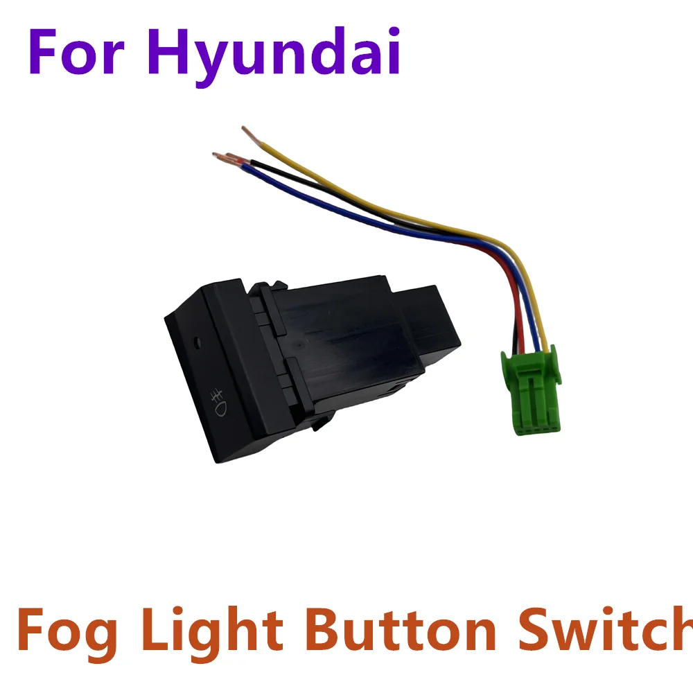 New Fog Light Switch 5 Pin Car ON/OFF Button 1PCS Black For Hyundai Accent 12V Yellow LED 4-Connect Wire Car Accessories