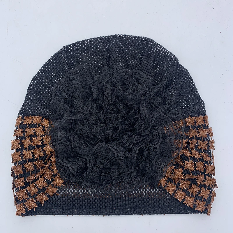 2023 Summer Fashion Turban Cap for Women Breathable Mesh Beanie Hat Muslim Under Scarf Cap Cancer Chemo Hat Hairloss Headdress