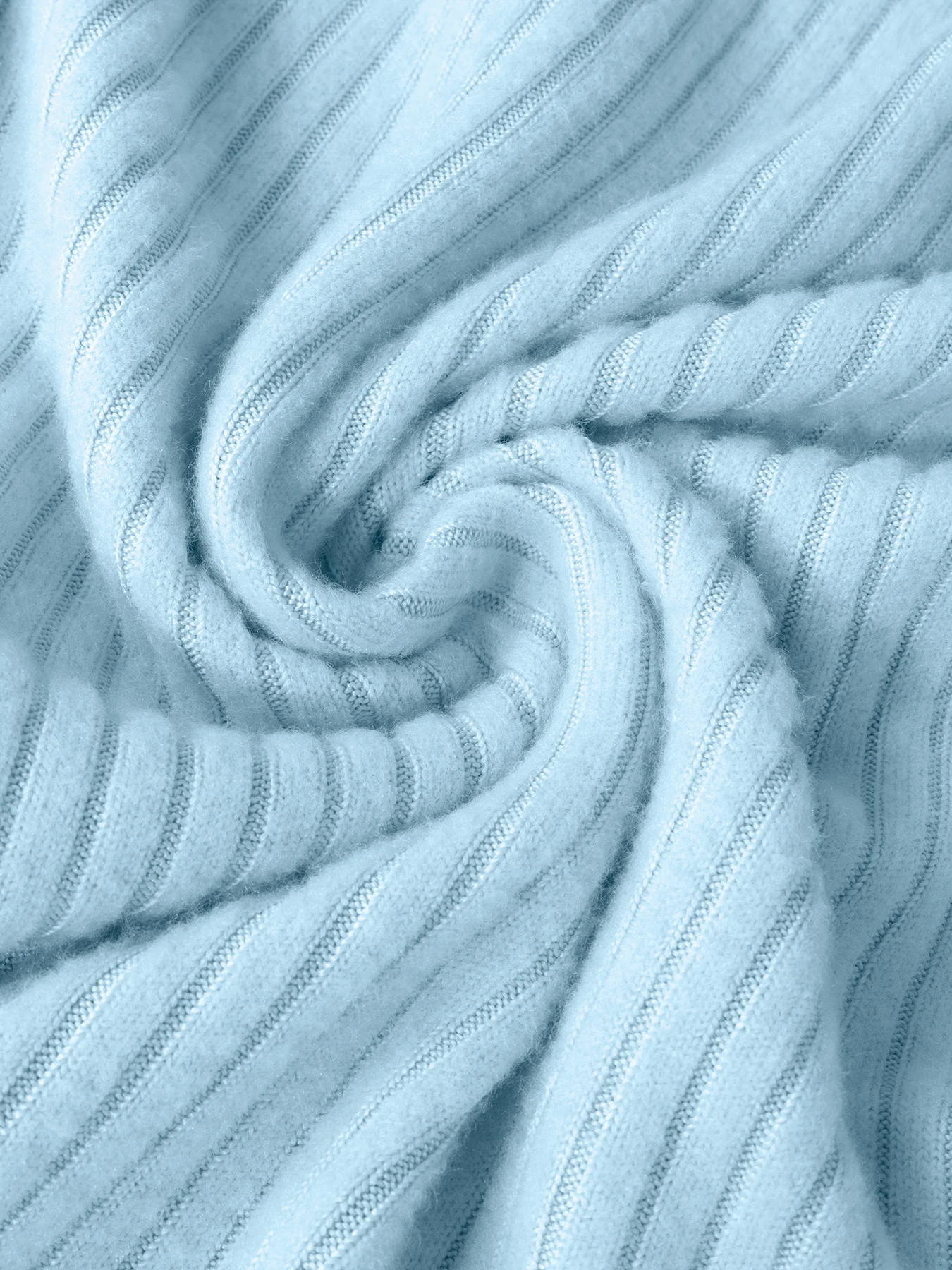 Top a maniche lunghe da donna primavera estate azzurro a costine collo ad anello con coulisse in vita orlo asimmetrico manica a campana chic casual quotidiano