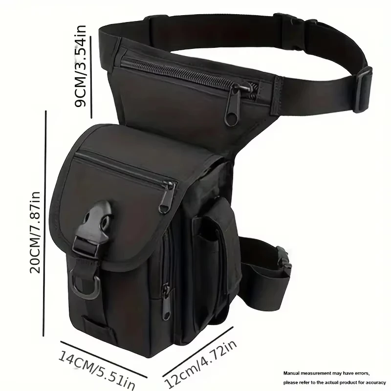 

Durable Canvas Motorcycle Waist & Leg Bag with Adjustable Strap, Secure Buckle Closure & Multiple Pockets